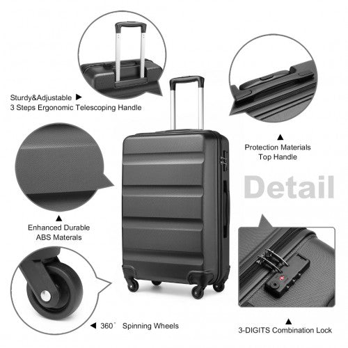 Kono K2191L Hard Shell Medium Suitcase - 24 Inch