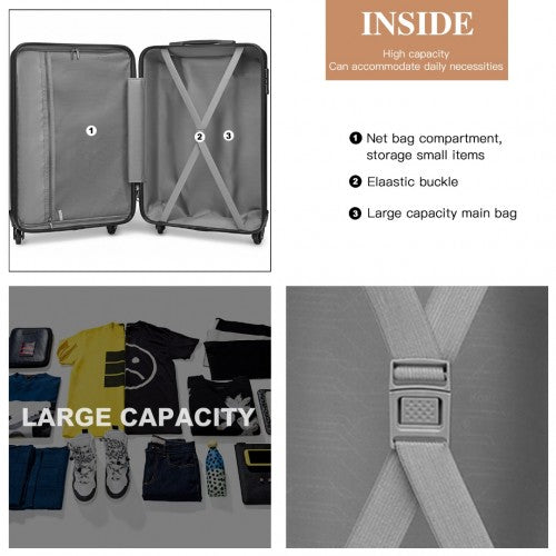 Kono K2191L Hard Shell Medium Suitcase - 24 Inch