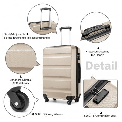 Kono K2191L Hard Shell Medium Suitcase - 24 Inch