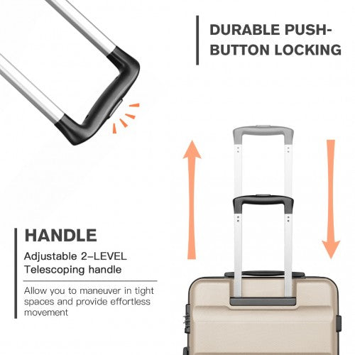 Kono K2191L Hard Shell Medium Suitcase - 24 Inch