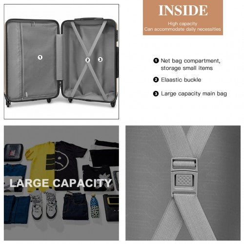 Kono K2191L Hard Shell Medium Suitcase - 24 Inch