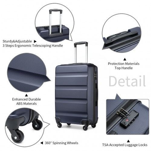 Kono K2191L Hard Shell Medium Suitcase - 24 Inch