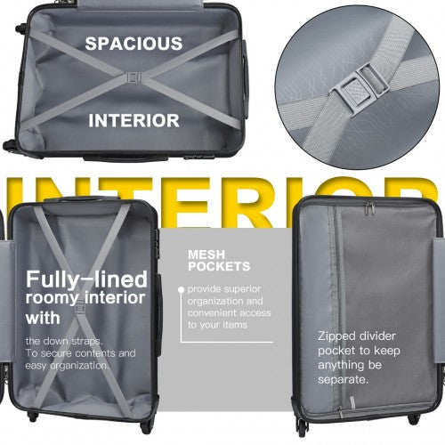 Kono K2191L Hard Shell Medium Suitcase - 24 Inch