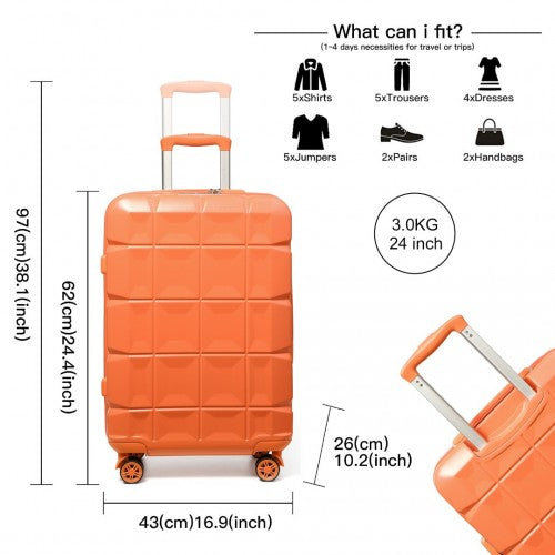 Kono K2292L Hard Shell Medium Suitcase - 24 Inch