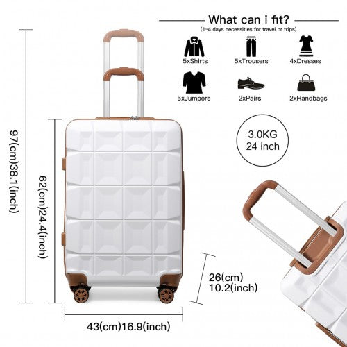 Kono K2292L Hard Shell Medium Suitcase - 24 Inch