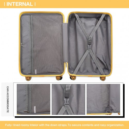 Kono K2292L Hard Shell Cabin Suitcase - 20 Inch