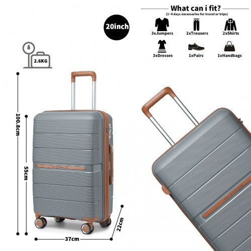 Kono K2392L Hard Shell Cabin Suitcase - 20 Inch