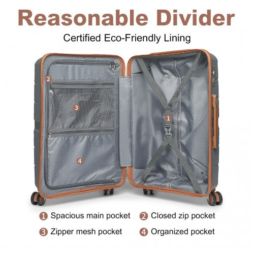 Kono K2392L Hard Shell Large Suitcase - 28 Inch
