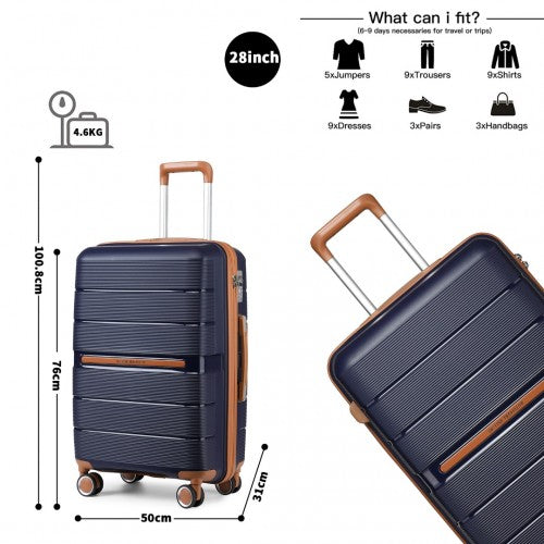 Kono K2392L Hard Shell Large Suitcase - 28 Inch