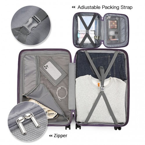 Kono K2393L Hard Shell 4 Piece Suitcase Set
