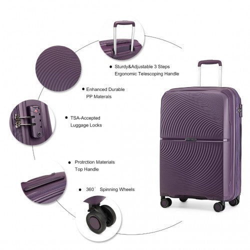 Kono K2393L Hard Shell 4 Piece Suitcase Set