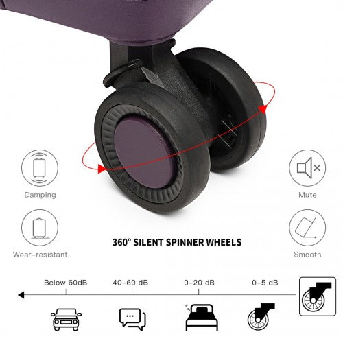 Kono K2393L Hard Shell 4 Piece Suitcase Set