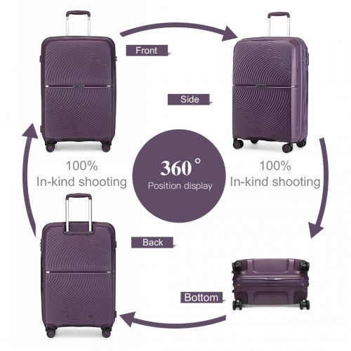 Kono K2393L Hard Shell 4 Piece Suitcase Set