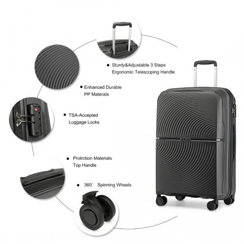 Kono K2393L Hard Shell 4 Piece Suitcase Set