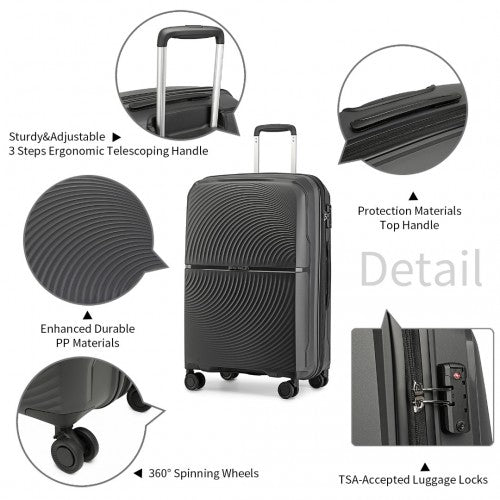 Kono K2393L Hard Shell Medium Suitcase - 24 Inch