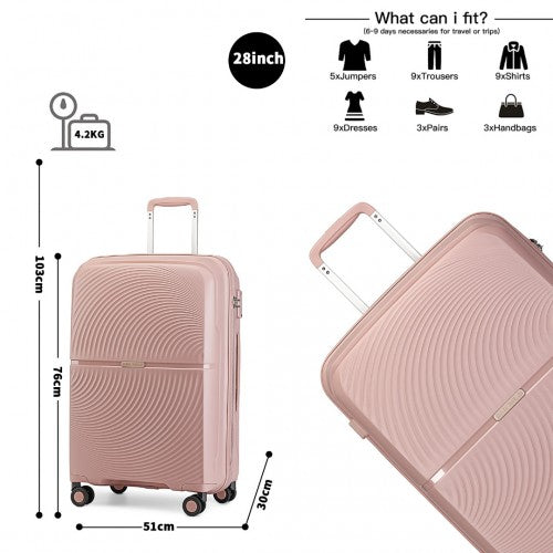 Kono K2393L Hard Shell 3 Piece Suitcase Set