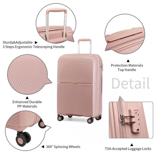 Kono K2393L Hard Shell Cabin Suitcase - 20 Inch