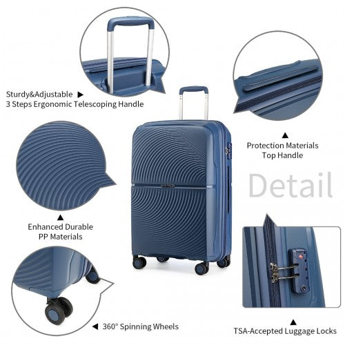 Kono K2393L Hard Shell 3 Piece Suitcase Set