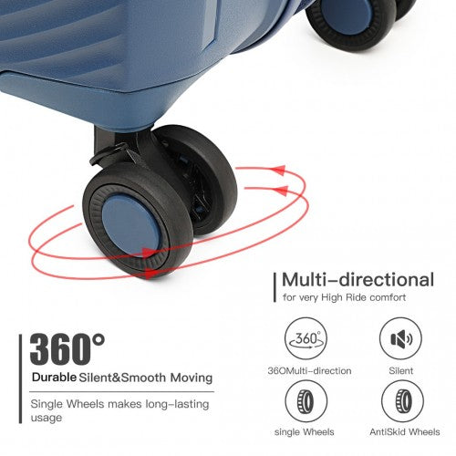 Kono K2393L Hard Shell 3 Piece Suitcase Set