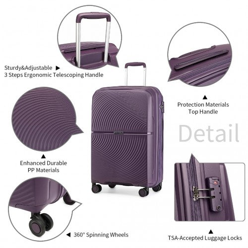 Kono K2393L Hard Shell Medium Suitcase - 24 Inch