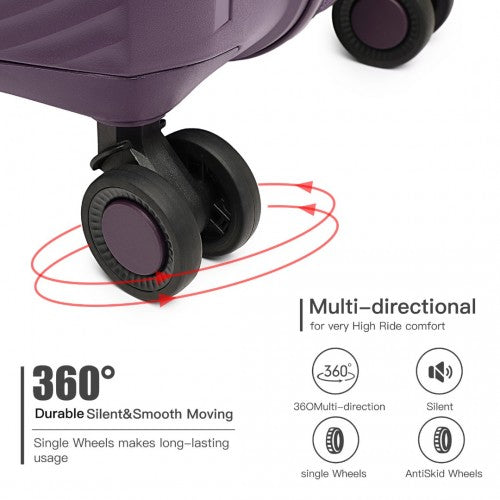 Kono K2393L Hard Shell Cabin Suitcase - 20 Inch