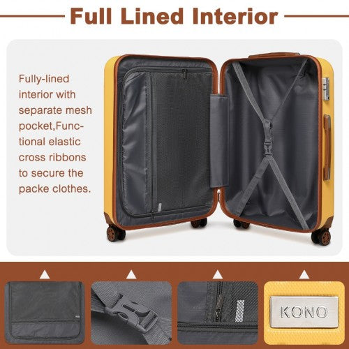 Kono K2394L Hard Shell 4 Piece Suitcase Set