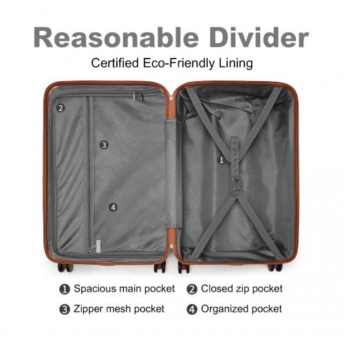 Kono K2395L Hard Shell Large Suitcase - 28 Inch