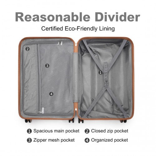 Kono K2395L Hard Shell Large Suitcase - 28 Inch