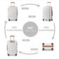 Kono K2395L Hard Shell Large Suitcase - 28 Inch