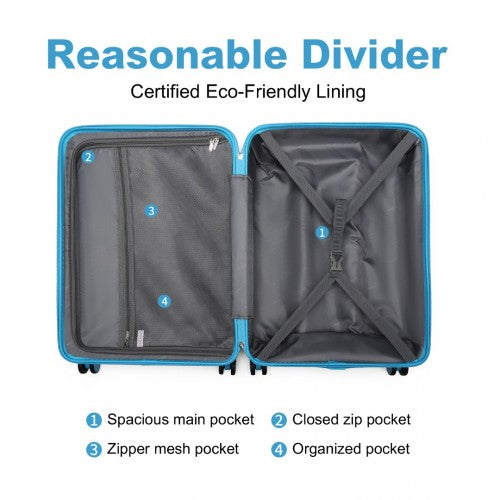 Kono K2395L Hard Shell Large Suitcase - 28 Inch