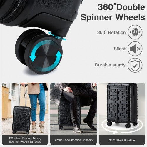 Kono K2396L Hard Shell Cabin Suitcase - 20 Inch