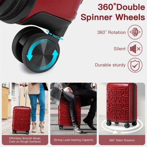 Kono K2396L Hard Shell Cabin Suitcase - 20 Inch