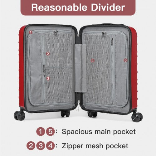 Kono K2396L Hard Shell Cabin Suitcase - 20 Inch