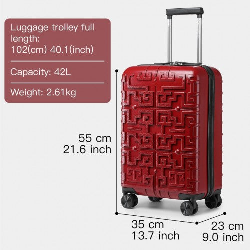 Kono K2396L Hard Shell Cabin Suitcase - 20 Inch