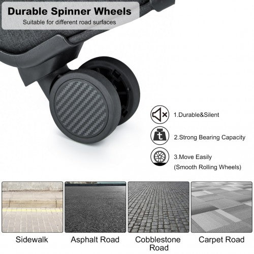 Kono K2397L Hard Shell Cabin Suitcase - 20 Inch