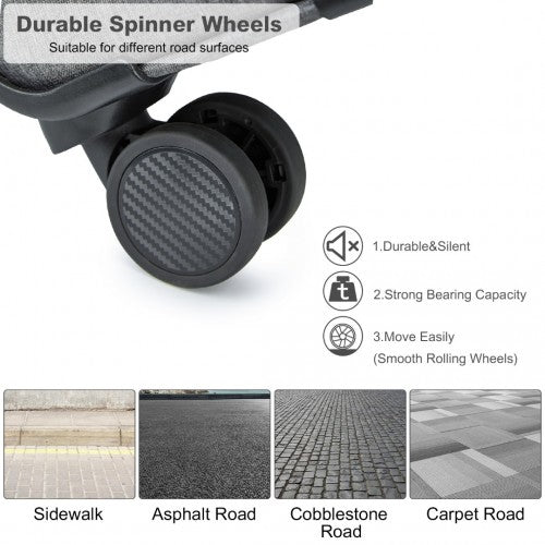 Kono K2397L Hard Shell Cabin Suitcase - 20 Inch