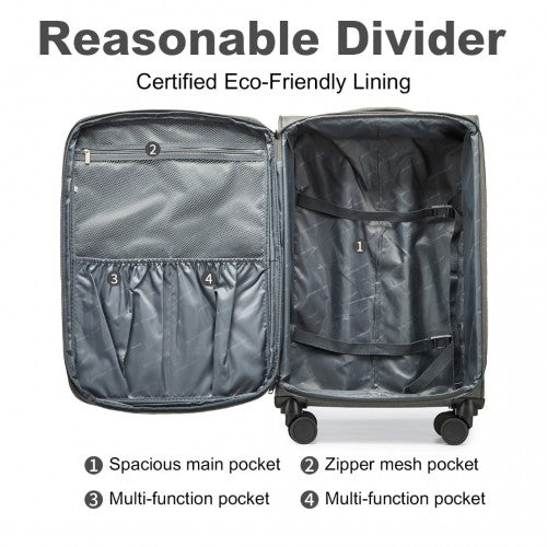 Kono K2397L Hard Shell Medium Suitcase - 24 Inch