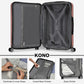 Kono Traveler 4 Wheel Lightweight Hard Shell Suitcase With TSA Lock