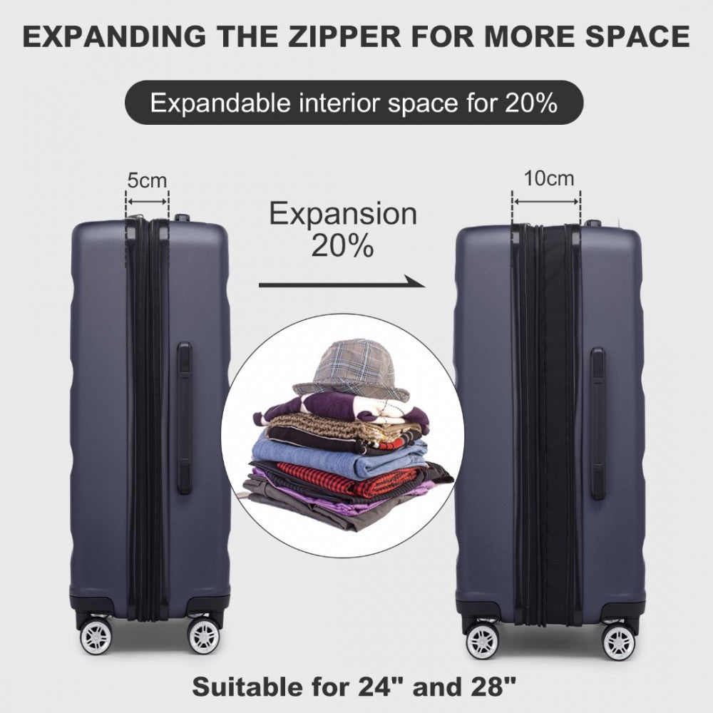 Kono Traveler 4 Wheel Lightweight Hard Shell Suitcase With TSA Lock