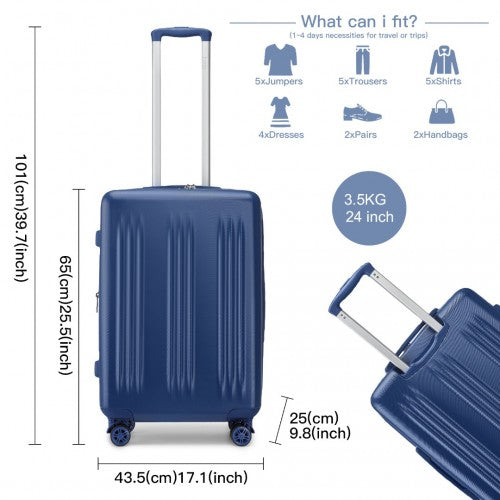 Kono KSK2483 Hard Shell Medium Suitcase - 24 Inch
