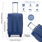Kono KSK2483 Hard Shell Large Suitcase - 28 Inch