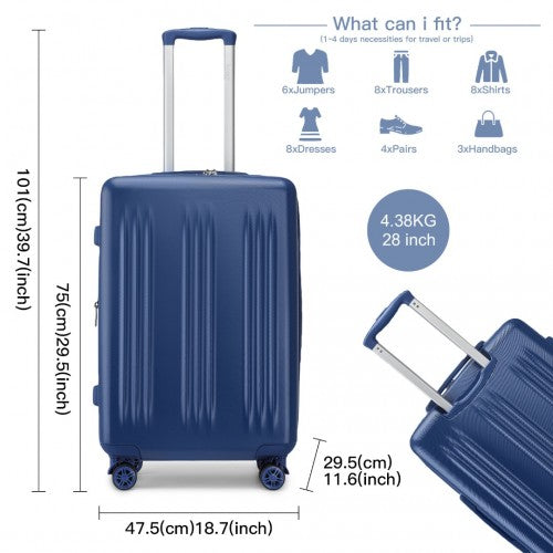 Kono KSK2483 Hard Shell Large Suitcase - 28 Inch