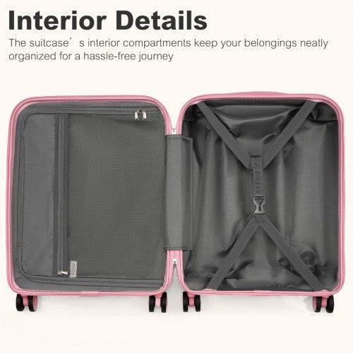 Kono KSK2484 Hard Shell Medium Suitcase - 24 Inch