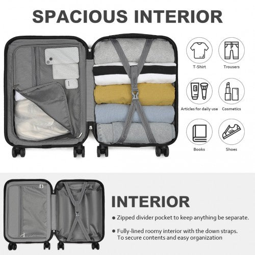 Kono KSK2485 Hard Shell Cabin Suitcase - 20 Inch