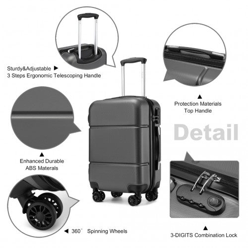 Kono KSK2485 Hard Shell Cabin Suitcase - 20 Inch