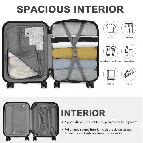 Kono KSK2485 Hard Shell Cabin Suitcase - 20 Inch