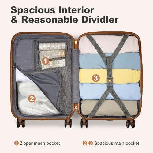 Kono KSK2486 Hard Shell Cabin Suitcase - 20 Inch