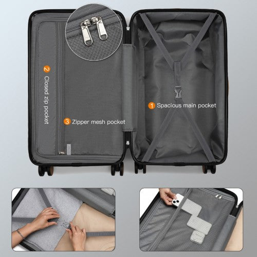 Kono KSK2488 Hard Shell Medium Suitcase - 24 Inch