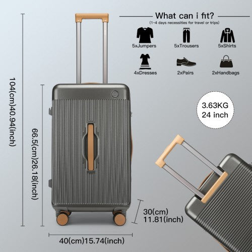 Kono KSK2488 Hard Shell Medium Suitcase - 24 Inch