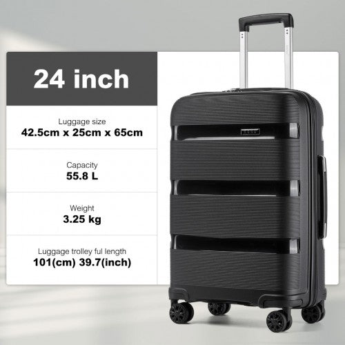 Kono KSK2492 Hard Shell Medium Suitcase - 24 Inch